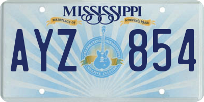 MS license plate AYZ854