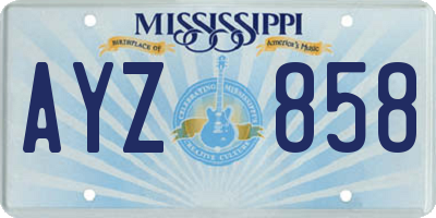 MS license plate AYZ858
