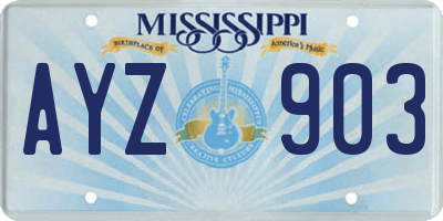 MS license plate AYZ903