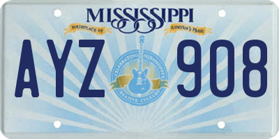 MS license plate AYZ908