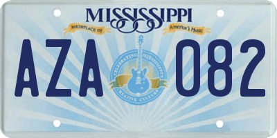 MS license plate AZA082