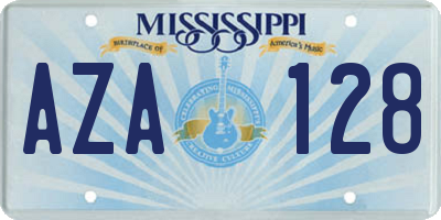 MS license plate AZA128