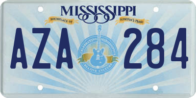 MS license plate AZA284