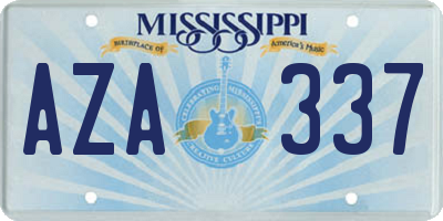 MS license plate AZA337