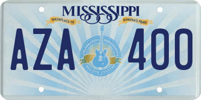 MS license plate AZA400