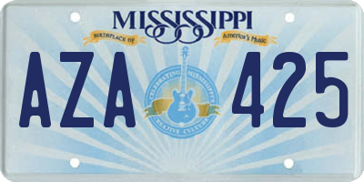 MS license plate AZA425