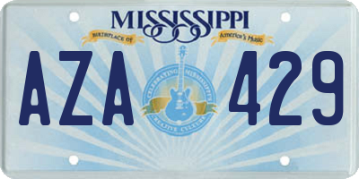MS license plate AZA429
