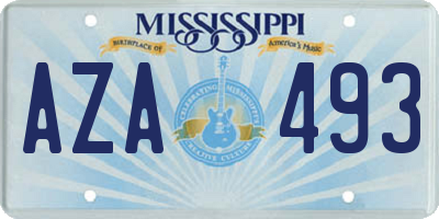 MS license plate AZA493