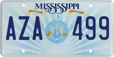 MS license plate AZA499