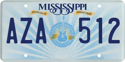 MS license plate AZA512