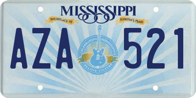 MS license plate AZA521