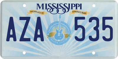 MS license plate AZA535