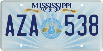 MS license plate AZA538