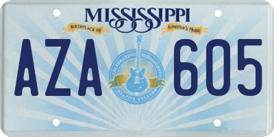 MS license plate AZA605