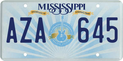 MS license plate AZA645