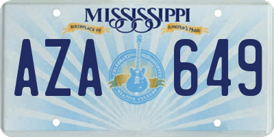 MS license plate AZA649