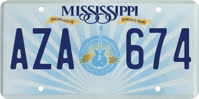 MS license plate AZA674
