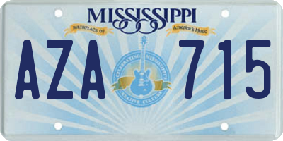 MS license plate AZA715