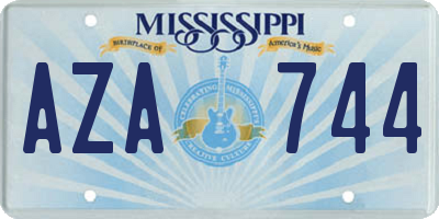 MS license plate AZA744