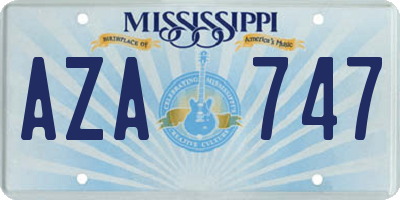 MS license plate AZA747