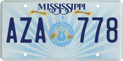 MS license plate AZA778