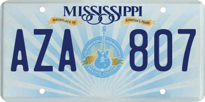MS license plate AZA807