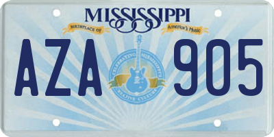 MS license plate AZA905