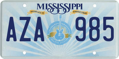 MS license plate AZA985