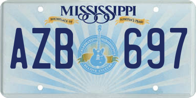 MS license plate AZB697