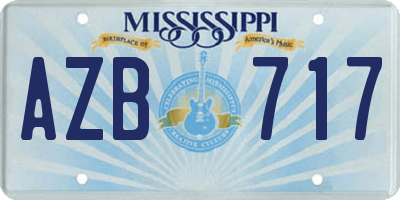 MS license plate AZB717