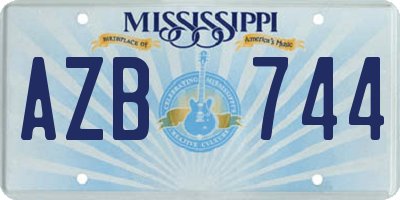 MS license plate AZB744