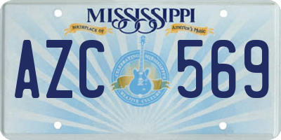 MS license plate AZC569
