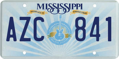 MS license plate AZC841