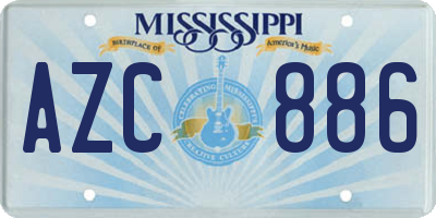 MS license plate AZC886