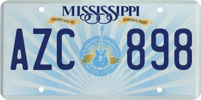 MS license plate AZC898