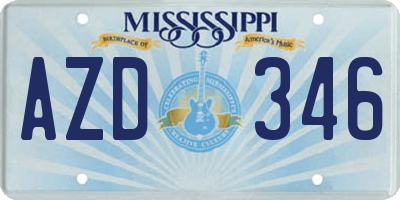 MS license plate AZD346
