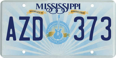 MS license plate AZD373