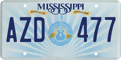 MS license plate AZD477