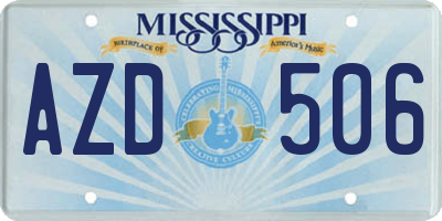 MS license plate AZD506