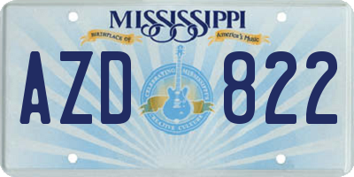 MS license plate AZD822