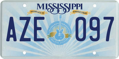 MS license plate AZE097