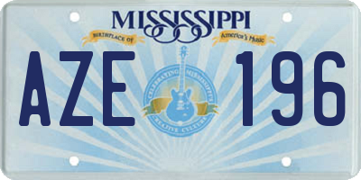 MS license plate AZE196