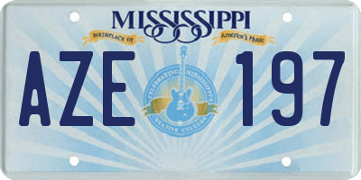 MS license plate AZE197