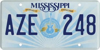 MS license plate AZE248