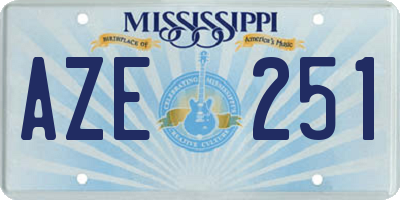MS license plate AZE251