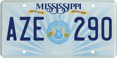 MS license plate AZE290