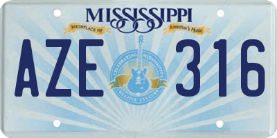 MS license plate AZE316