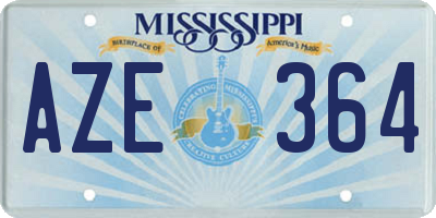 MS license plate AZE364