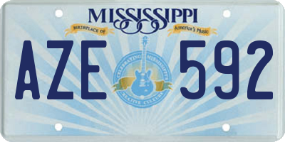 MS license plate AZE592