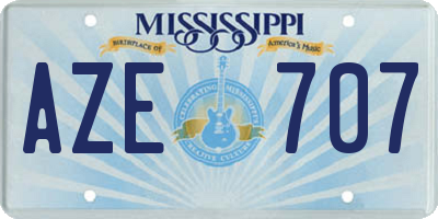 MS license plate AZE707